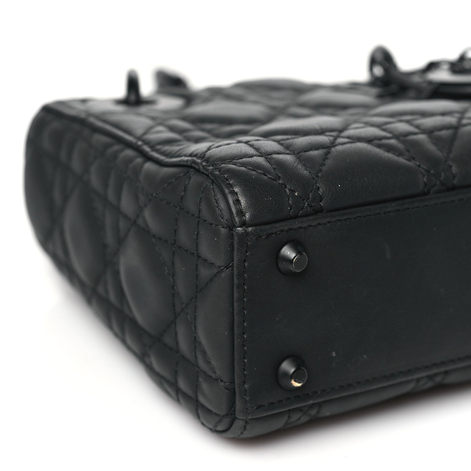 Christian Dior Ultra Matte Calfskin Cannage Mini Lady Dior Black 9 of 12