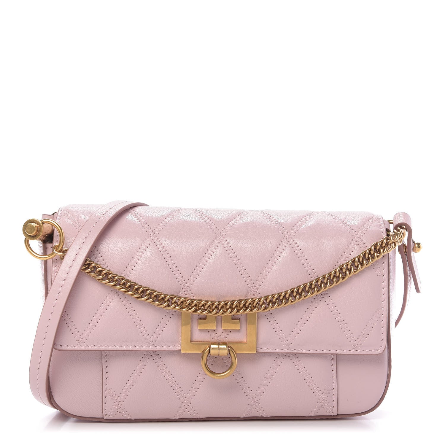 Givenchy Goatskin Quilted Mini Pocket GV3 Convertible Bag Pale Pink 1 of 9