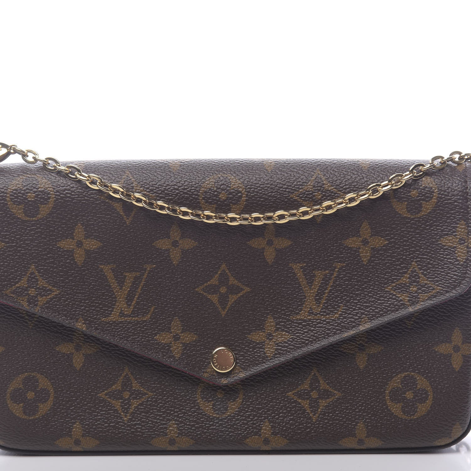 Louis Vuitton Monogram Pochette Felicie Chain Wallet Fuchsia 11 of 12
