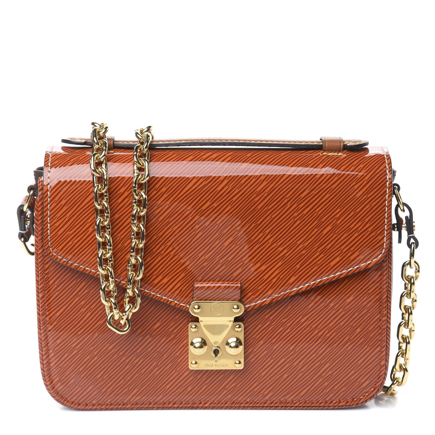 Shiny Epi Monogram Pochette Metis Mini Brown