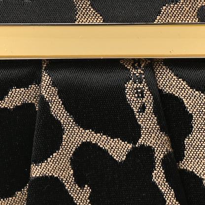 Fendi Jacquard Leopard Print Mia Shoulder Bag Taupe Black 8 of 10