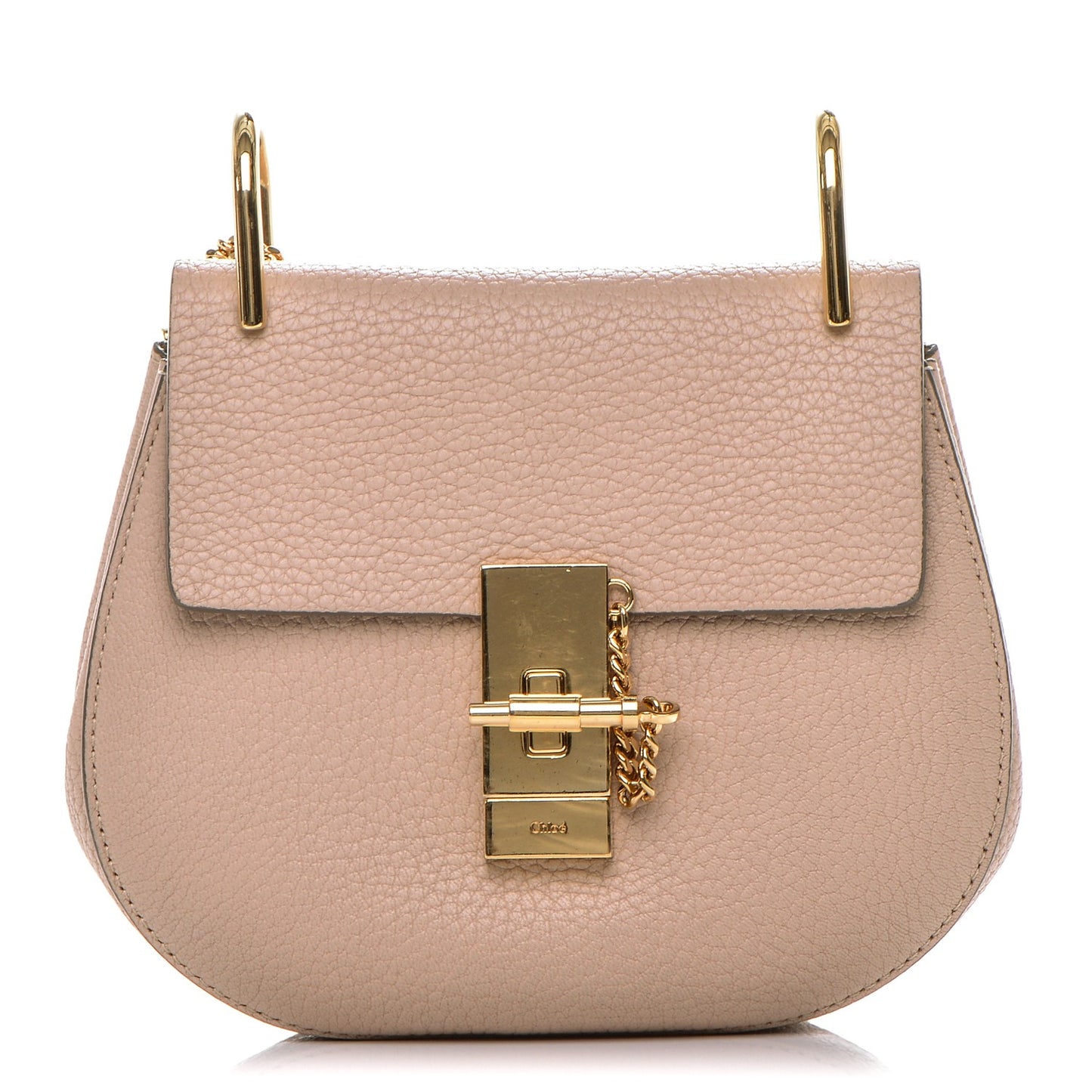 Grained Lambskin Mini Drew Shoulder Bag Cement Pink