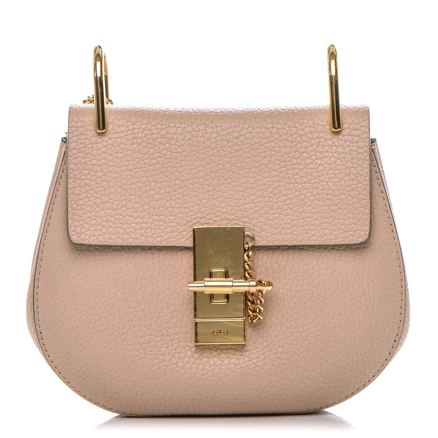 Chloe Grained Lambskin Mini Drew Shoulder Bag Cement Pink 1 of 7
