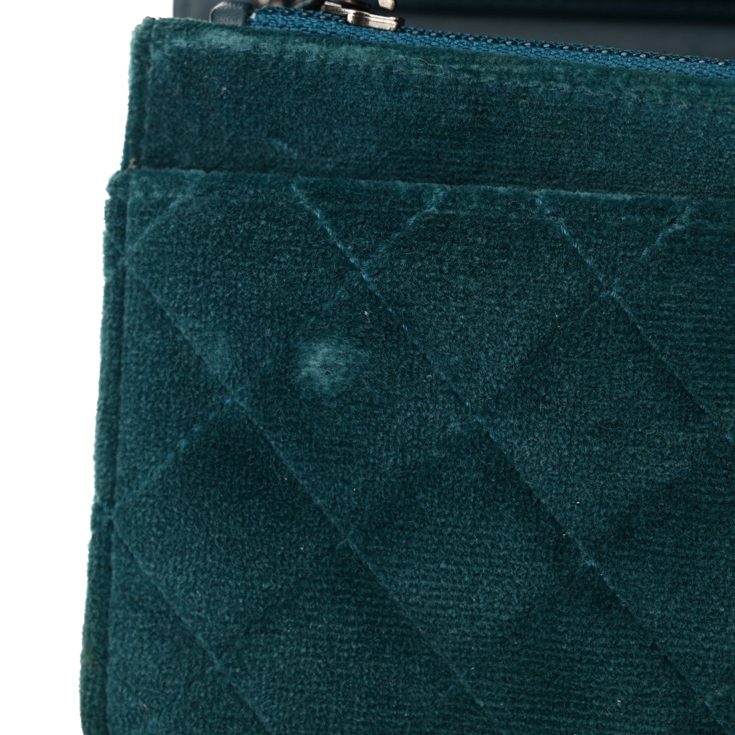 Velvet Quilted Boy Wallet On Chain WOC Teal