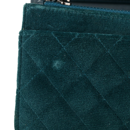 Chanel Velvet Quilted Boy Wallet On Chain WOC Teal 13 of 14