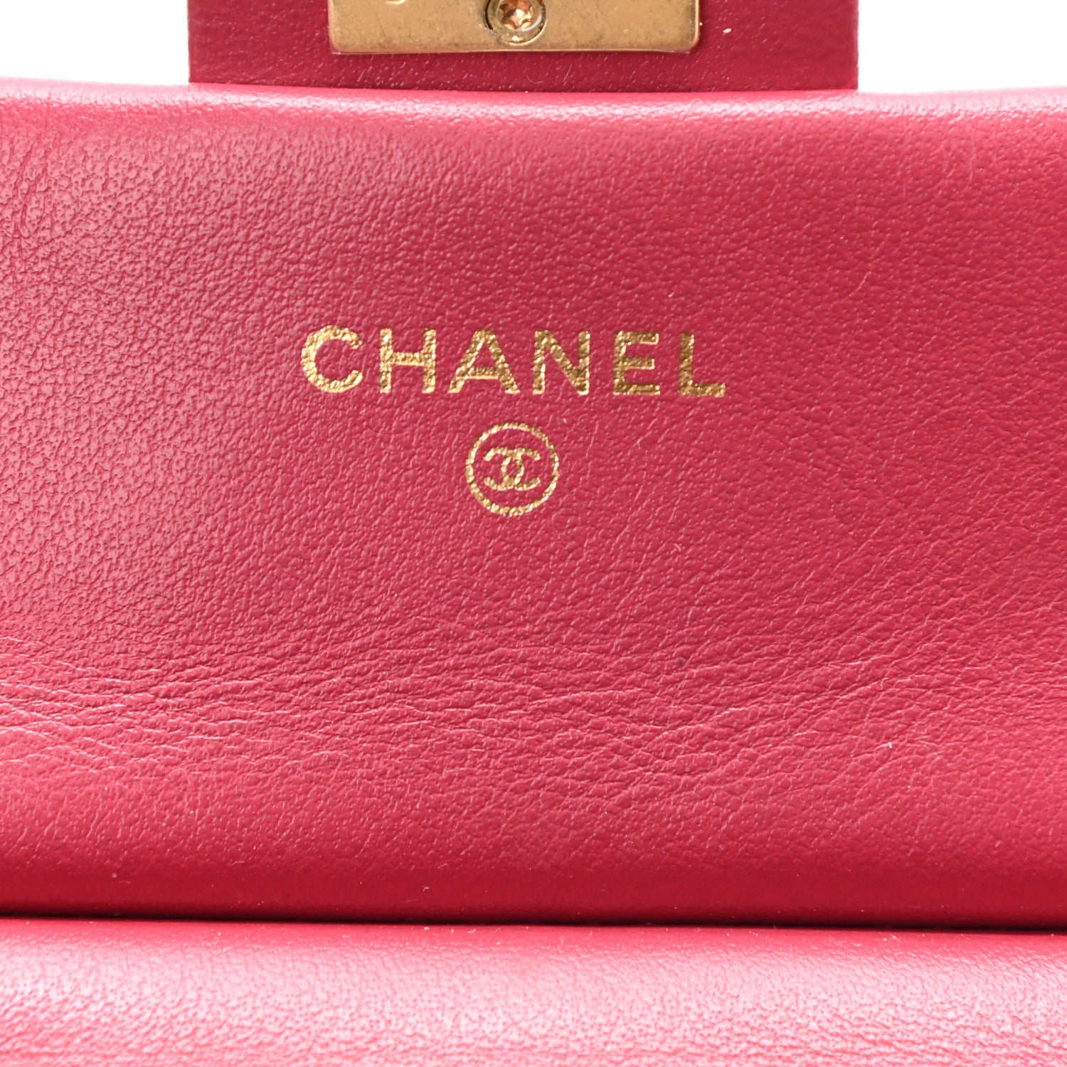 Chanel Calfskin Quilted Lady Handle Flap Card Holder With Chain Dark Pink 6 of 11