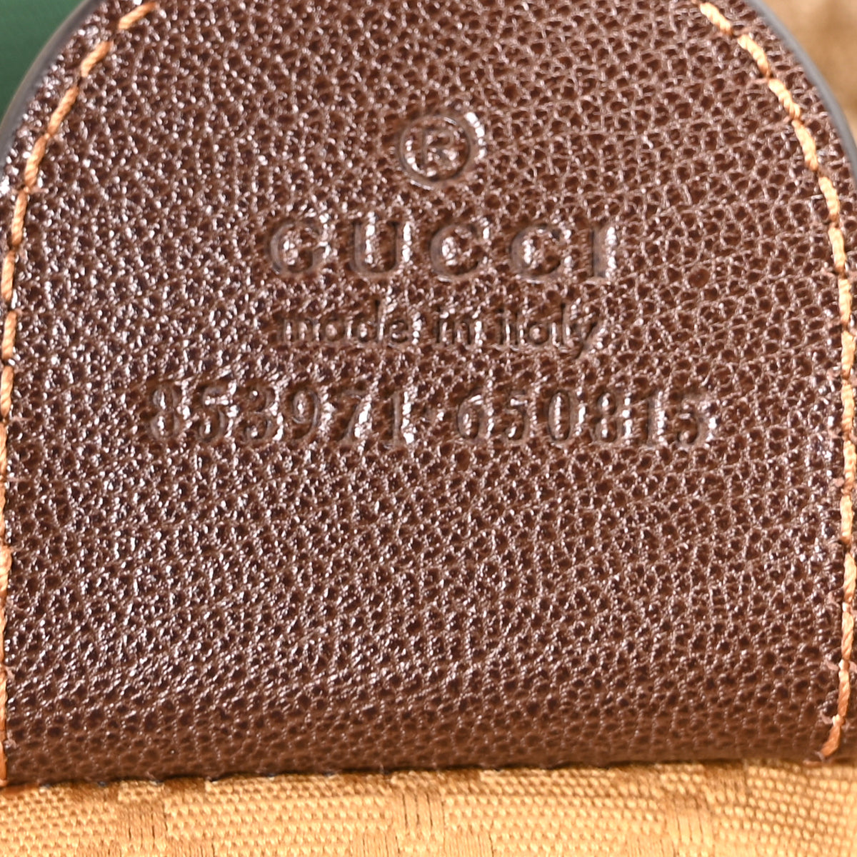Gucci Varnished GG Monogram Web Large Giglio Tote Sand Dark Brown 7 of 10