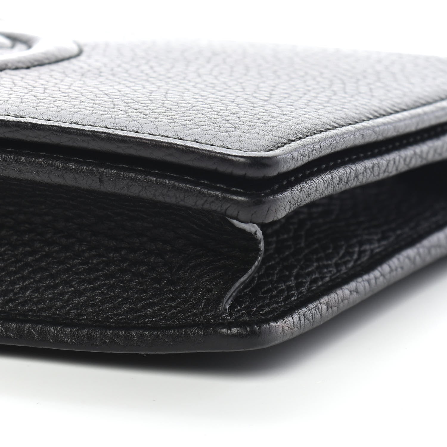 Gucci Pebbled Calfskin Soho Wallet on Chain Black 8 of 8