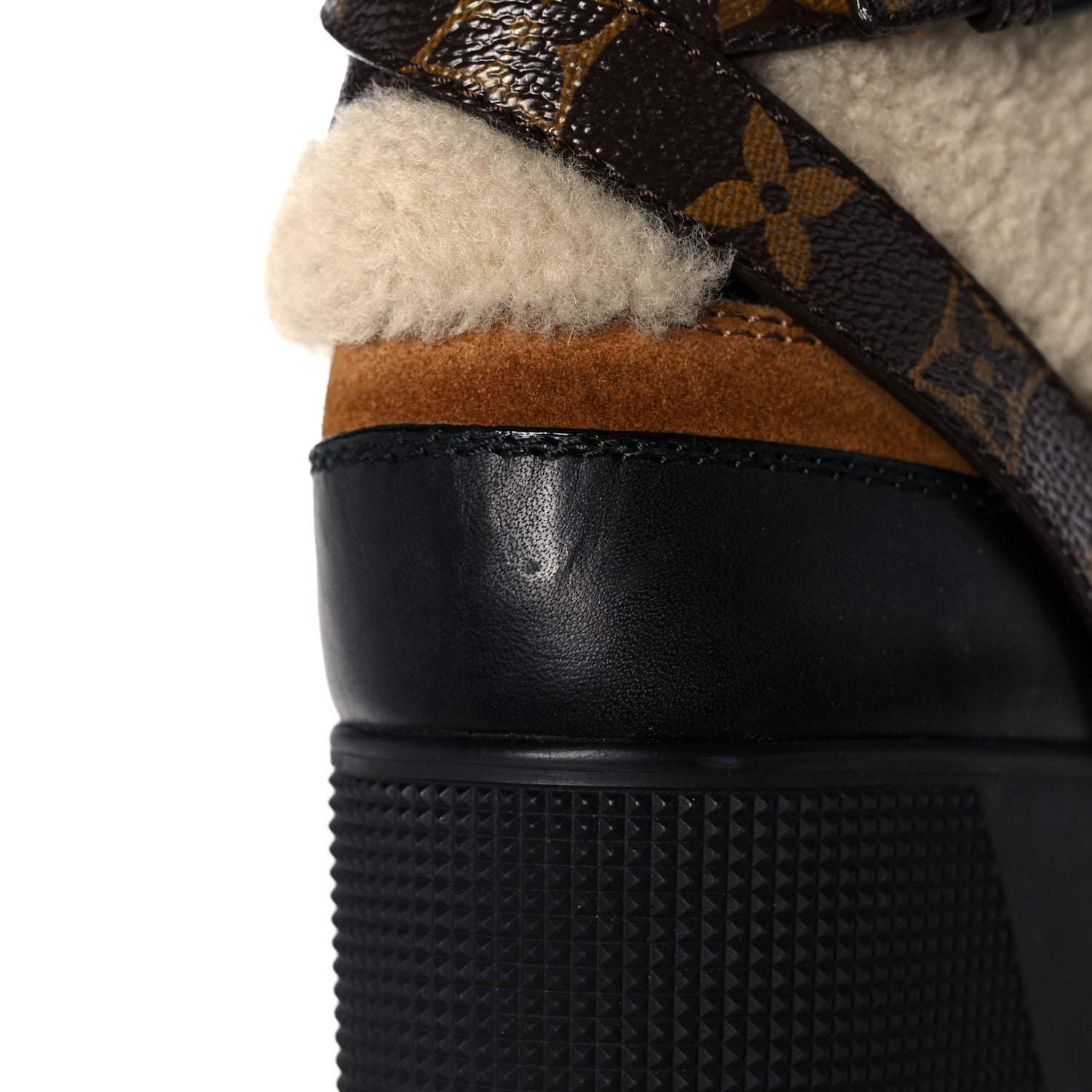 Louis Vuitton Suede Calfskin Shearling Monogram Laureate Platform Desert Boots 36 Cognac 7 of 8