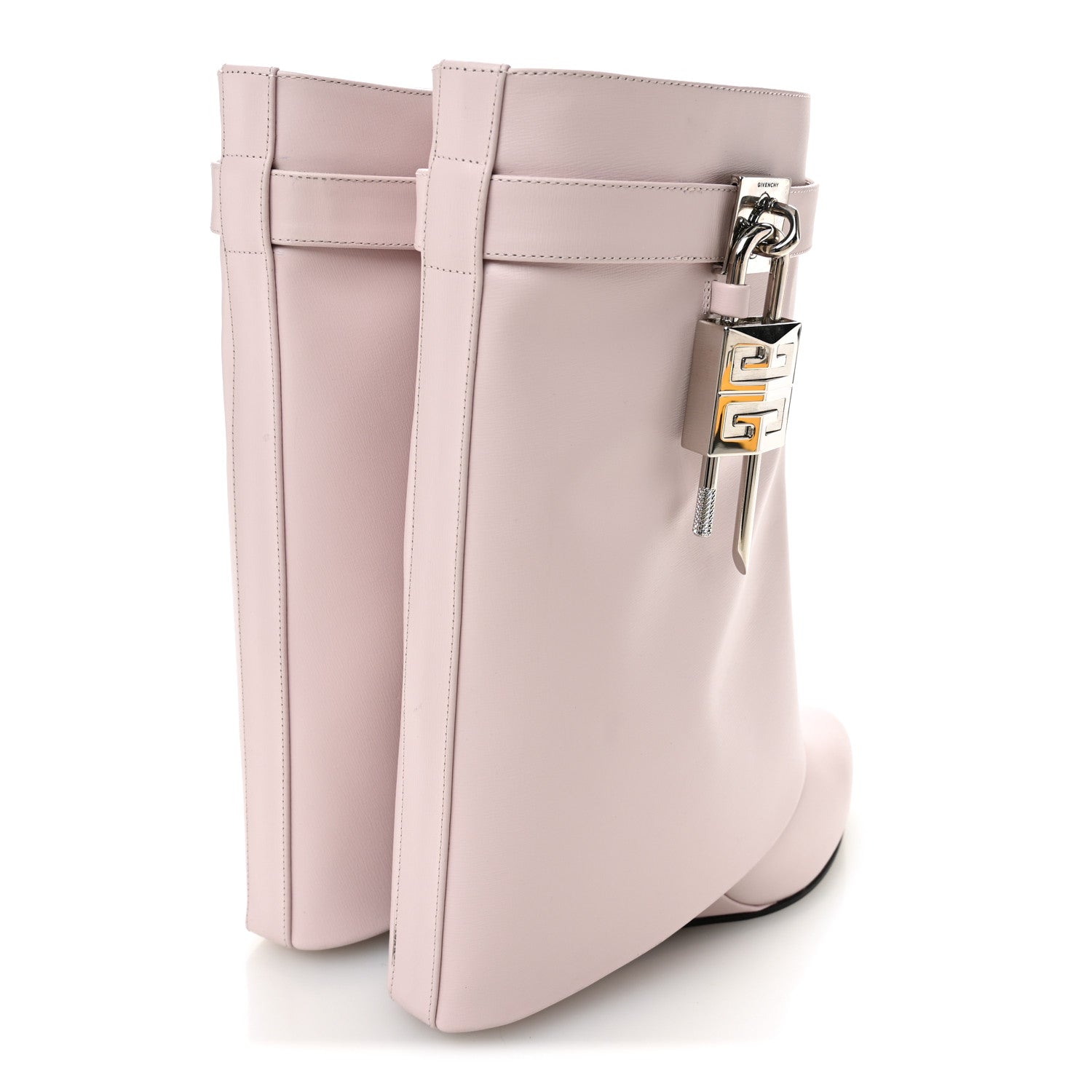 Givenchy Calfskin Shark Lock Ankle Boots 38.5 Light Pink 1813347