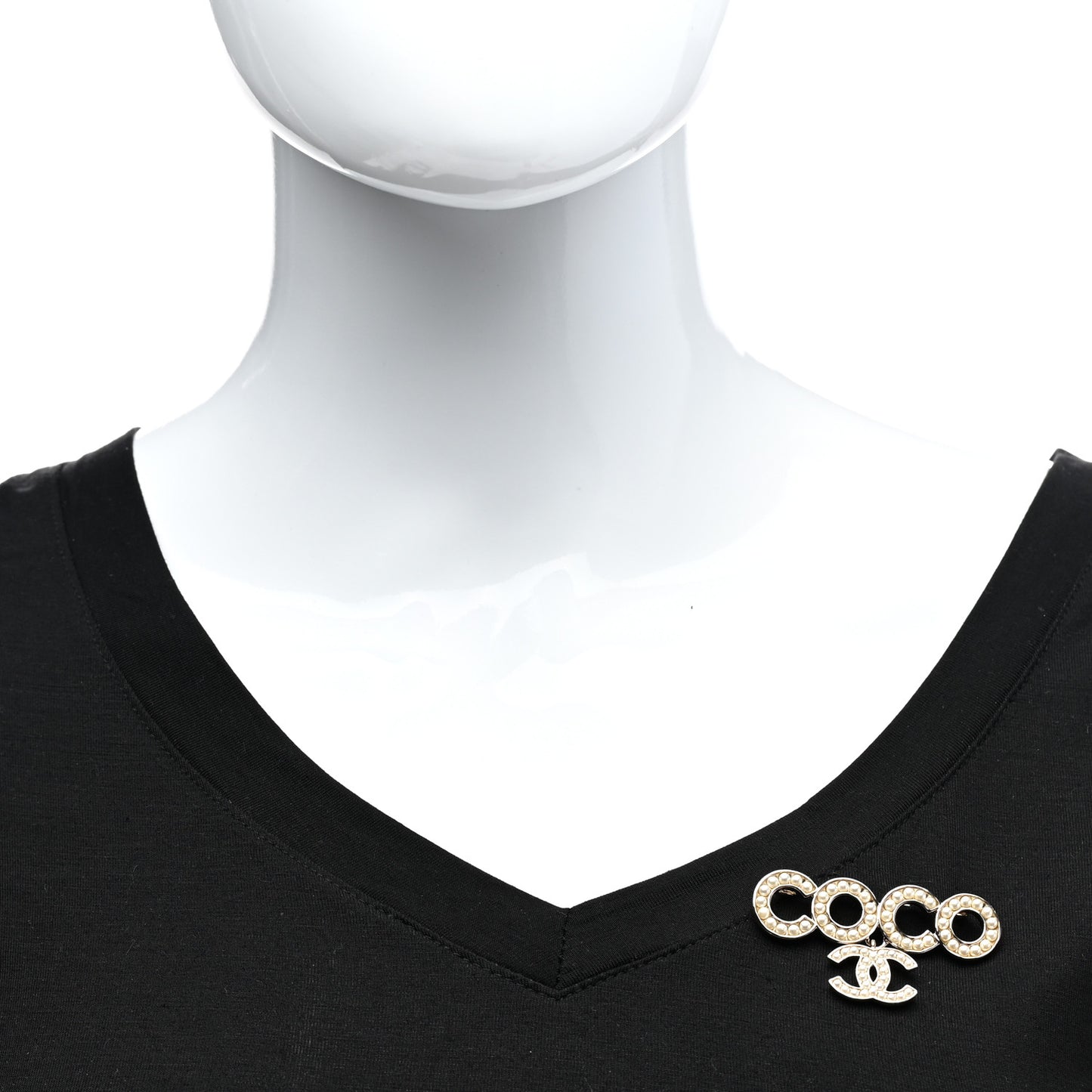 Pearl Coco Brooch Gold