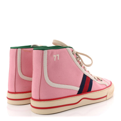 Gucci Canvas Web Womens 1977 Tennis High Top Sneakers 36 Wild Rose Mystic White 5 of 10