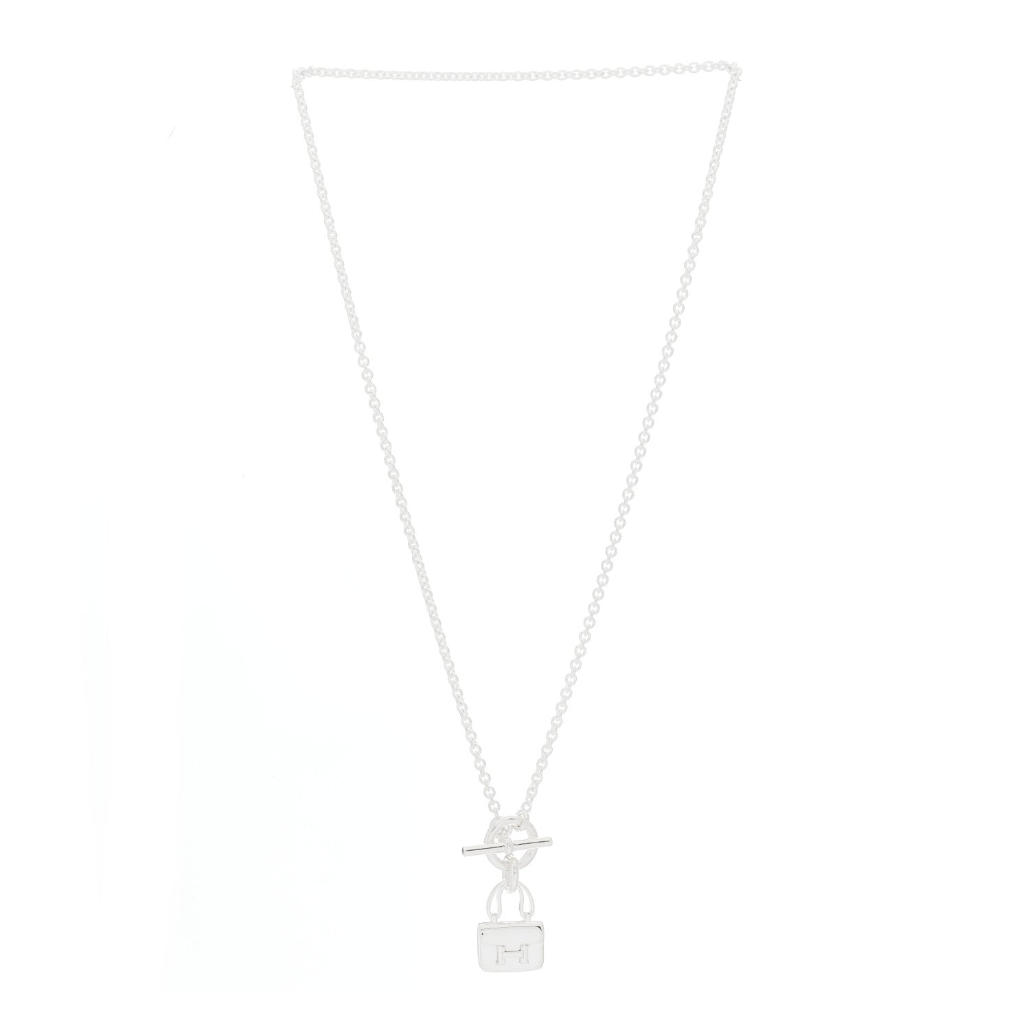 Hermes Sterling Silver Constance Amulettes Pendant Necklace 2 of 5