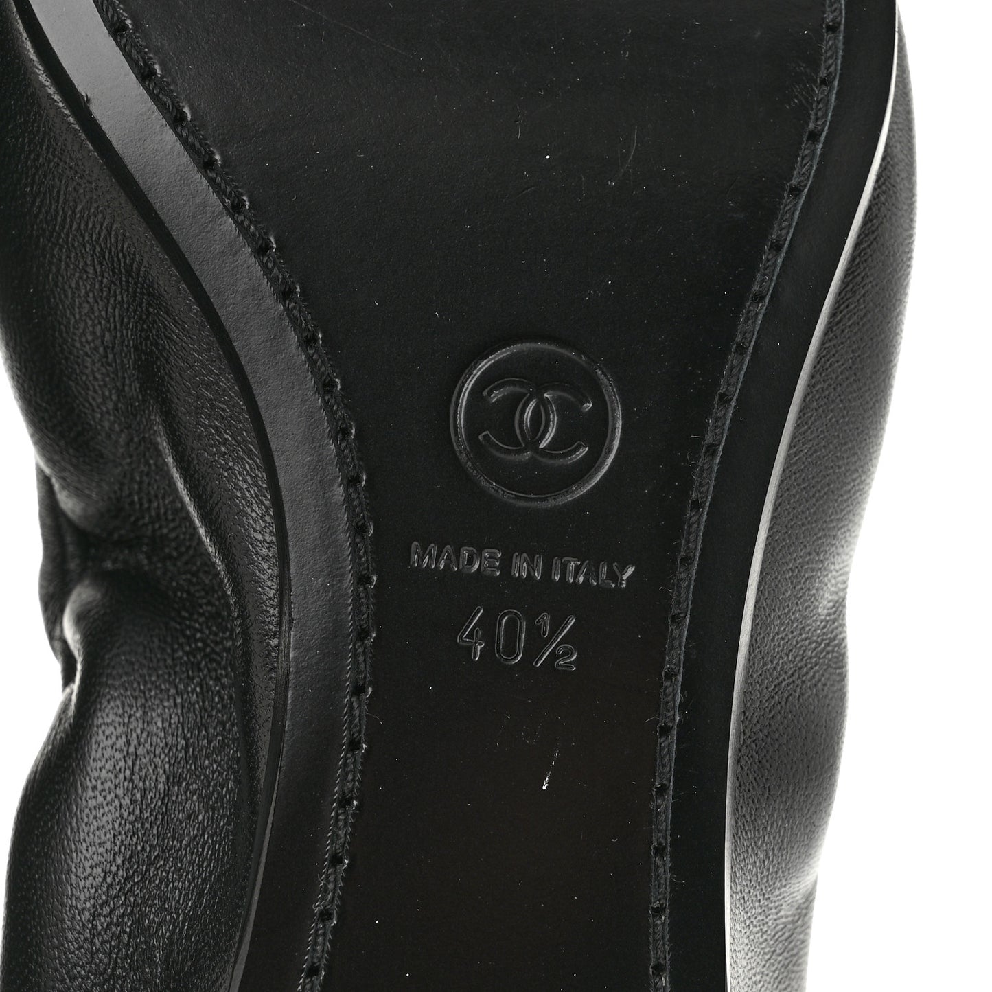 Lambskin CC Turnlock Ballerina Flats 40.5 Black