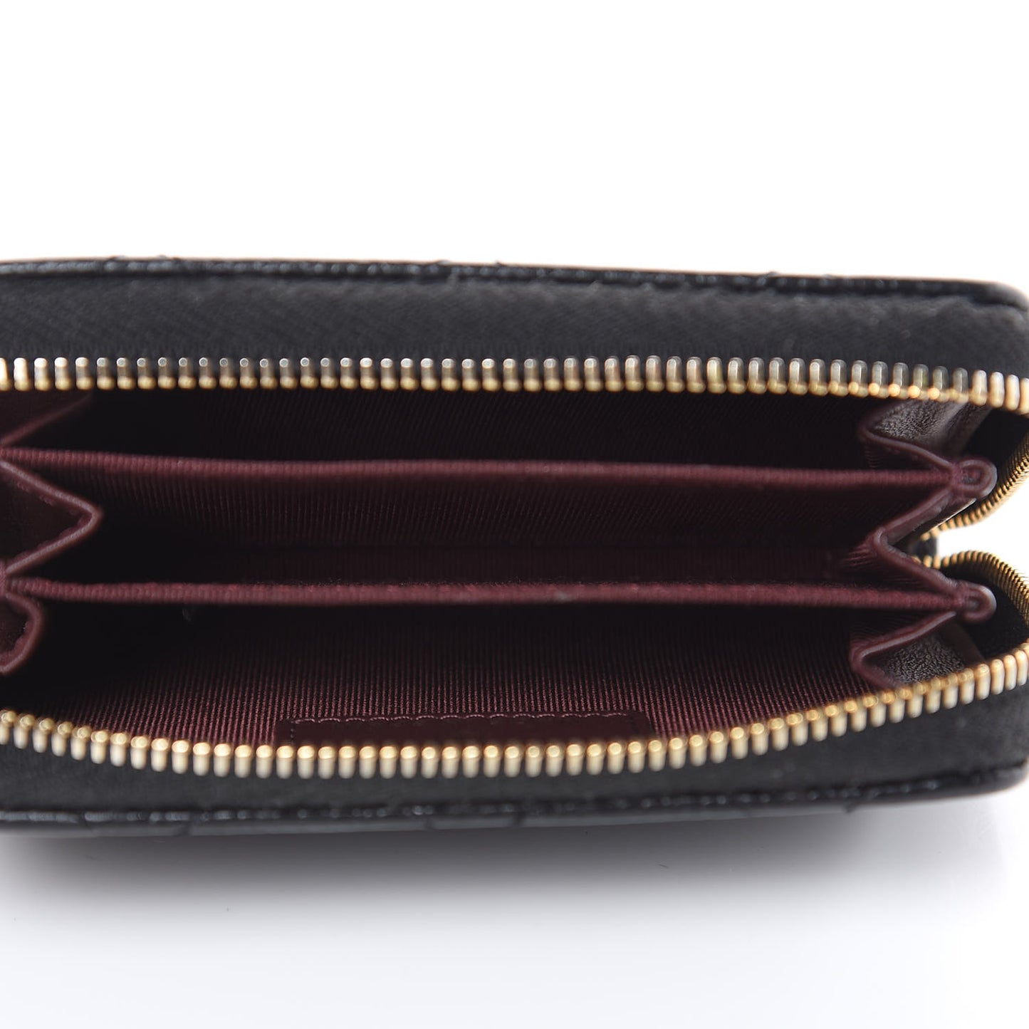 Caviar Quilted Zip Coin Purse Black