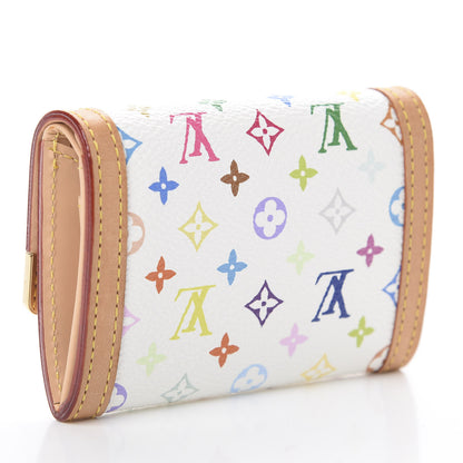 Louis Vuitton Monogram Multicolor Porte-Monnaie Plat Coin Purse White 2 of 5