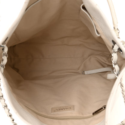Chanel Caviar Stitched Medium CC Pocket Hobo White 5 of 10