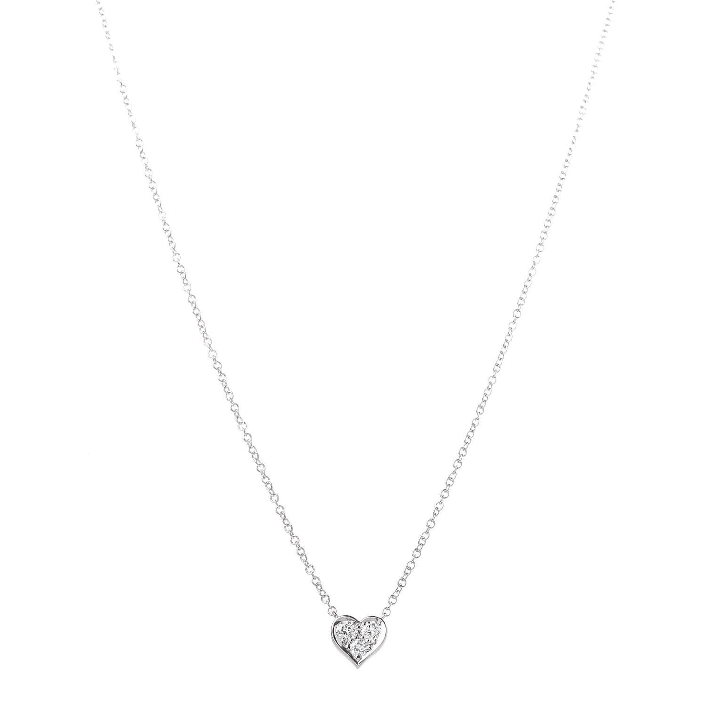 Platinum Diamond Heart Pendant Necklace