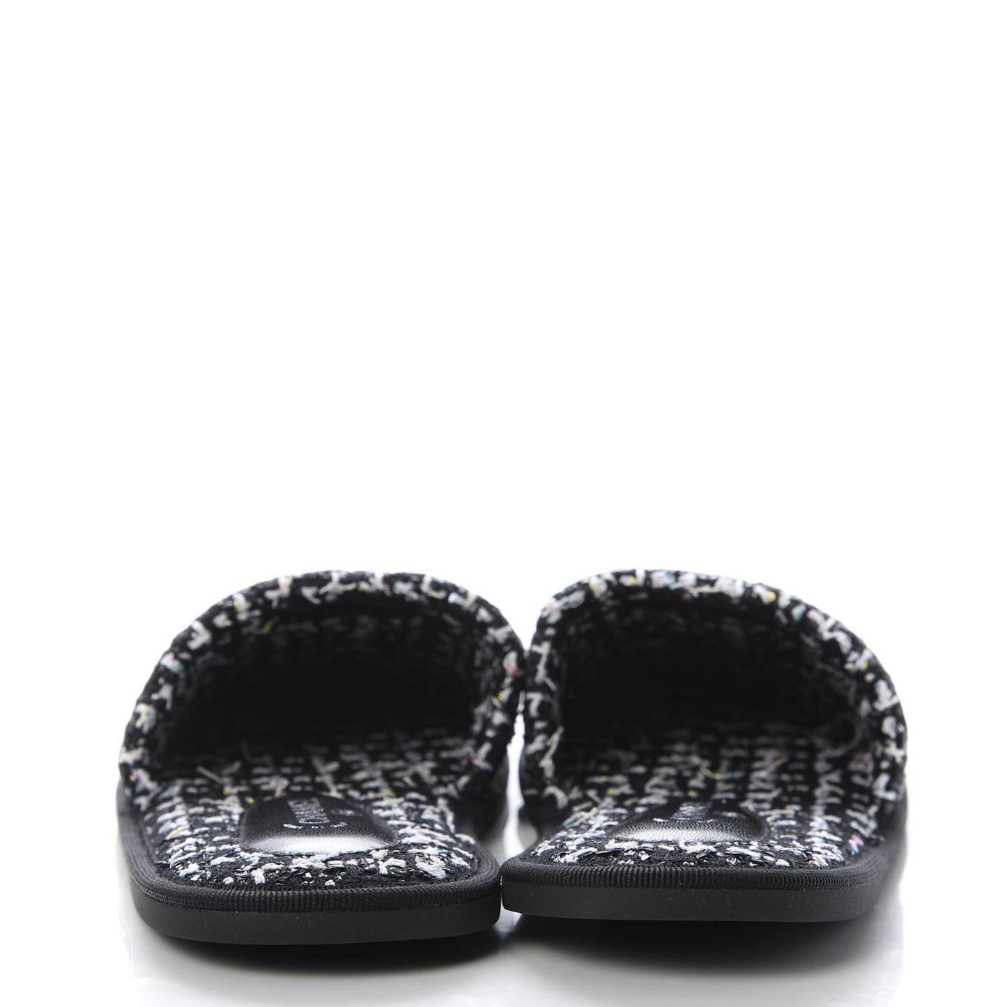 Tweed CC Flat Mules S Black