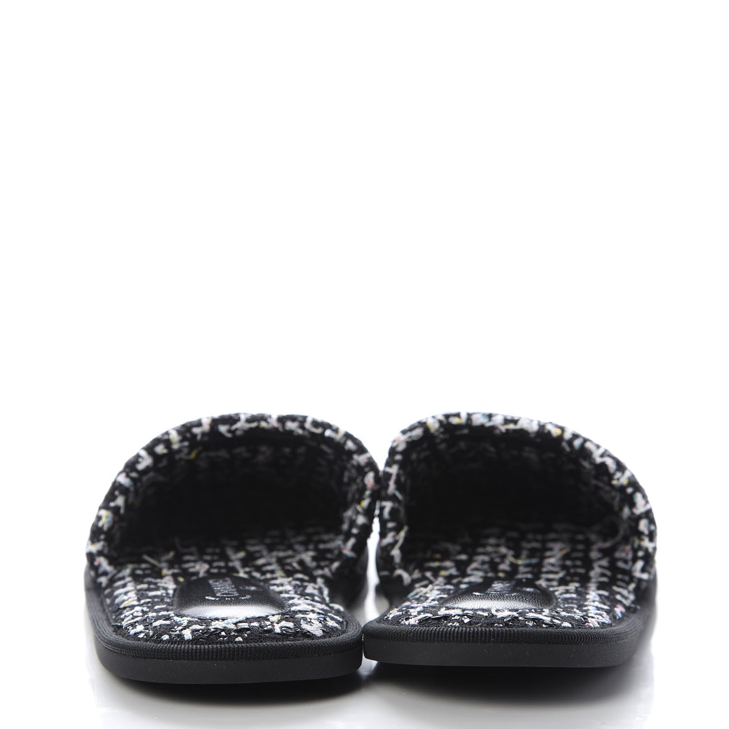 Chanel Tweed CC Flat Mules S Black 6 of 10