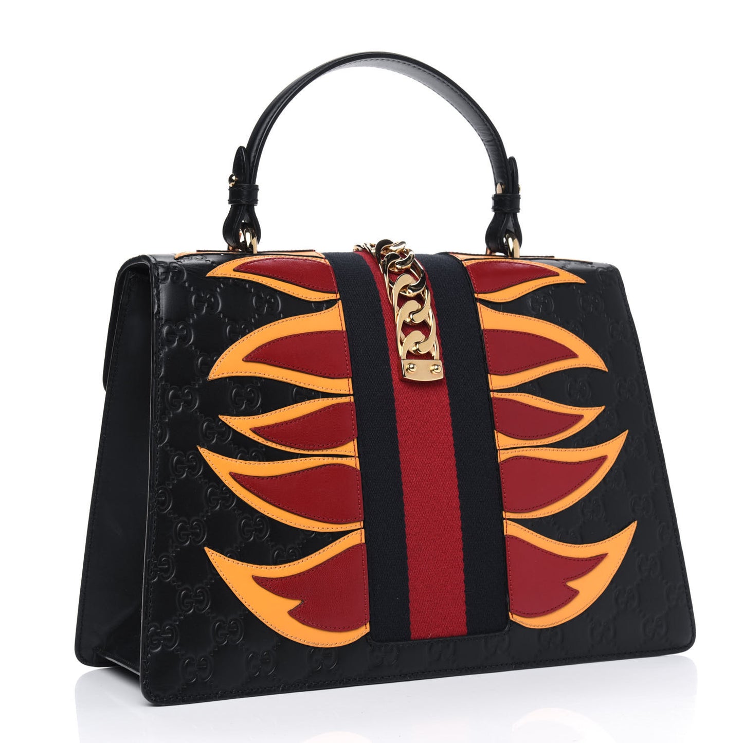 Guccissima Signature Medium Sylvie Top Handle Bag Black