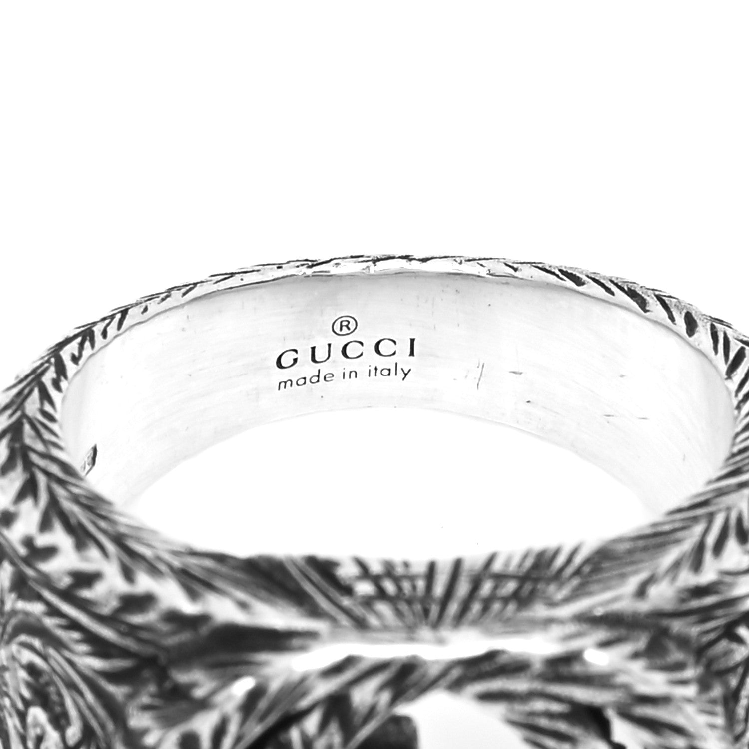 Gucci Sterling Silver Interlocking GG Signet Ring 53 6.25 4 of 5