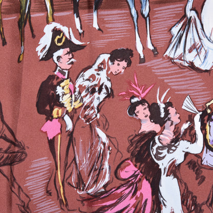 Hermes Silk Soiree De Gala Scarf 90 Cognac Violine Ocre 4 of 7