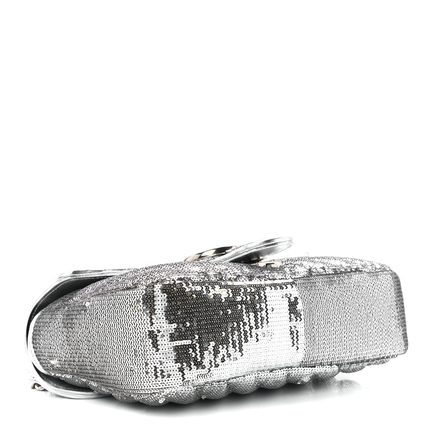 Sequin Matelasse Small GG Marmont Shoulder Bag Silver