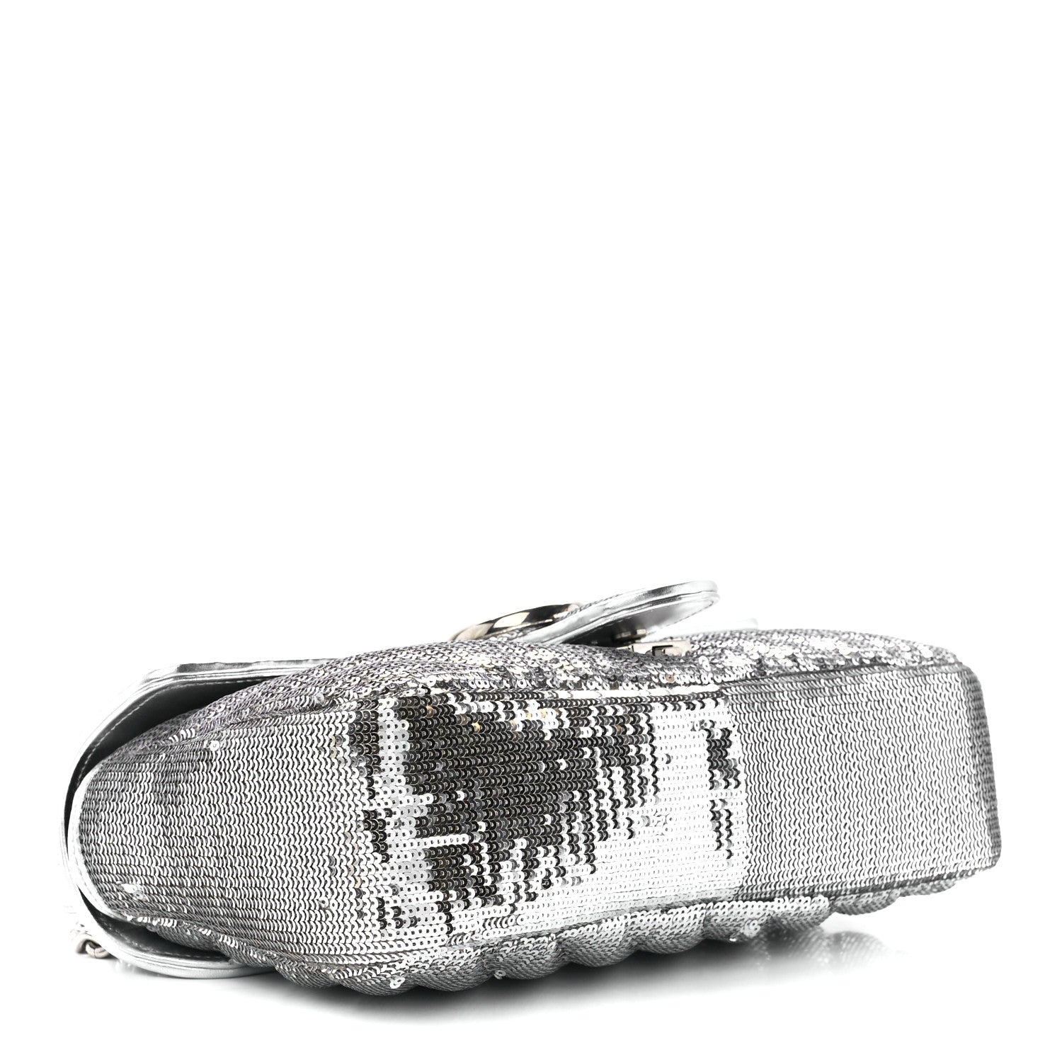 Gucci Sequin Matelasse Small GG Marmont Shoulder Bag Silver 4 of 12