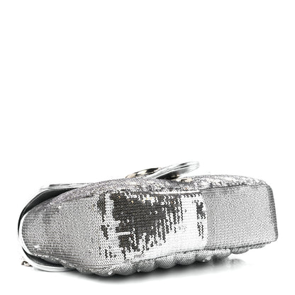 Gucci Sequin Matelasse Small GG Marmont Shoulder Bag Silver 4 of 12