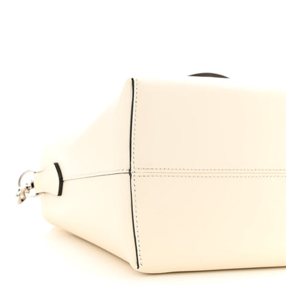 Fendi Vitello King Logo Embossed Medium By The Way Boston Bag White Ice 10 of 12