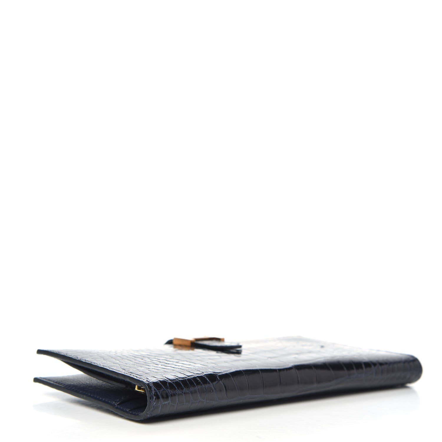 Hermes Shiny Alligator Bearn Wallet Bleu Marine 4 of 8