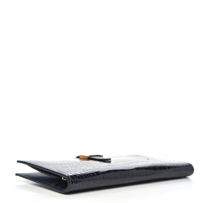 Hermes Shiny Alligator Bearn Wallet Bleu Marine 4 of 8