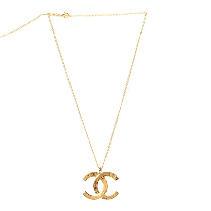 Chanel Metal CC Paris Button Necklace Gold 2 of 4