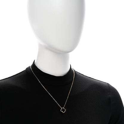 Van Cleef & Arpels 18K Yellow Gold Black Onyx Vintage Alhambra Pendant Necklace 2 of 5
