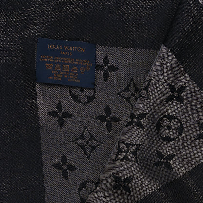 Louis Vuitton Silk Lurex Wool Monogram Shine Shawl Black 3 of 3