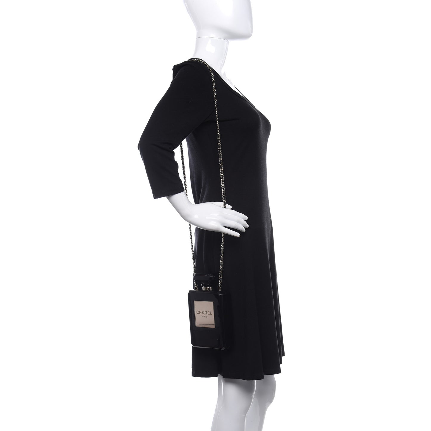 Plexiglass Perfume Bottle Clutch Black