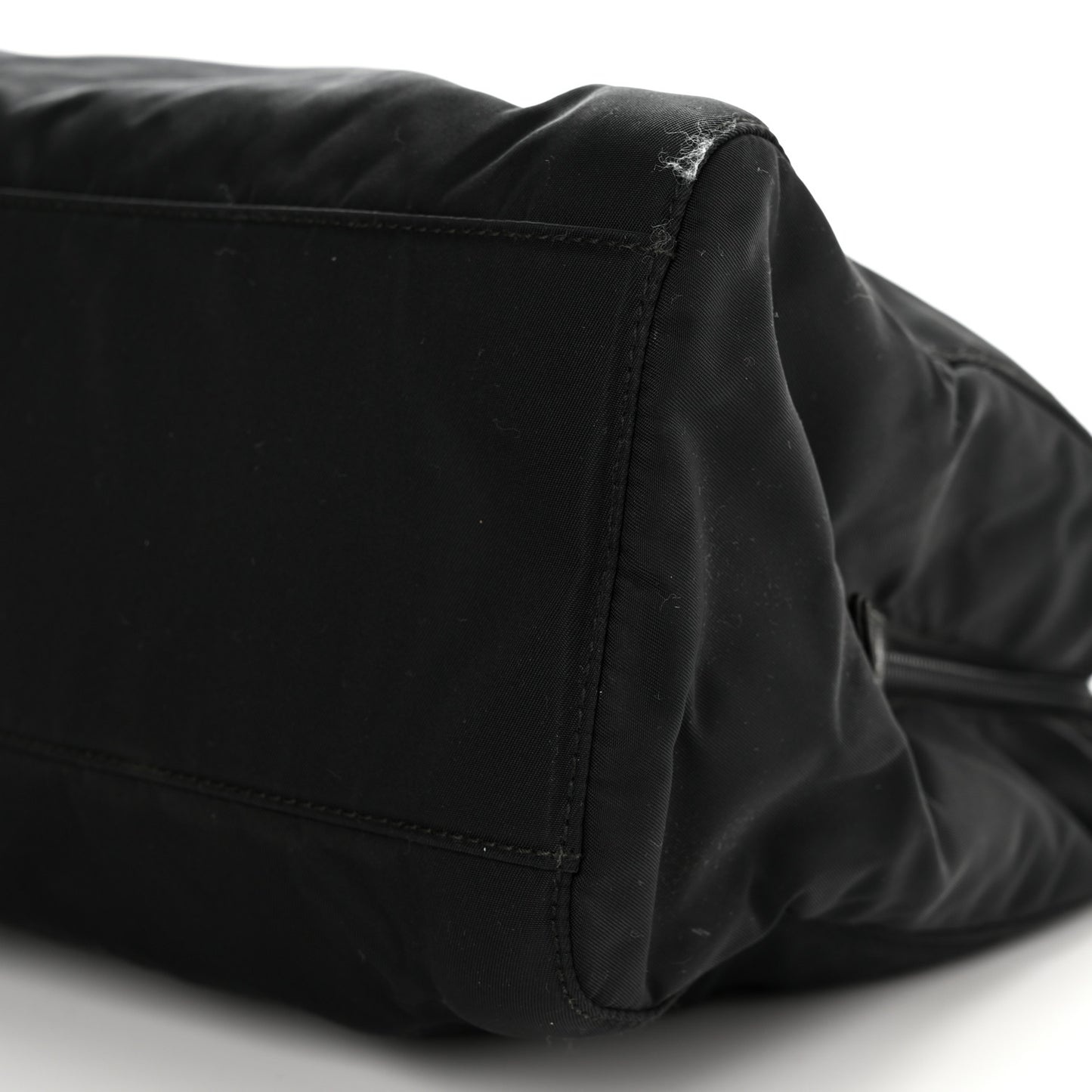 Tessuto Nylon Acciaio Chain Shoulder Bag Black