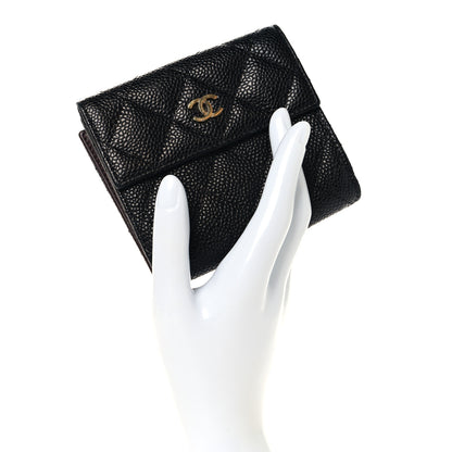 Chanel Caviar Quilted Compact French Flap Wallet Black 2 of 8