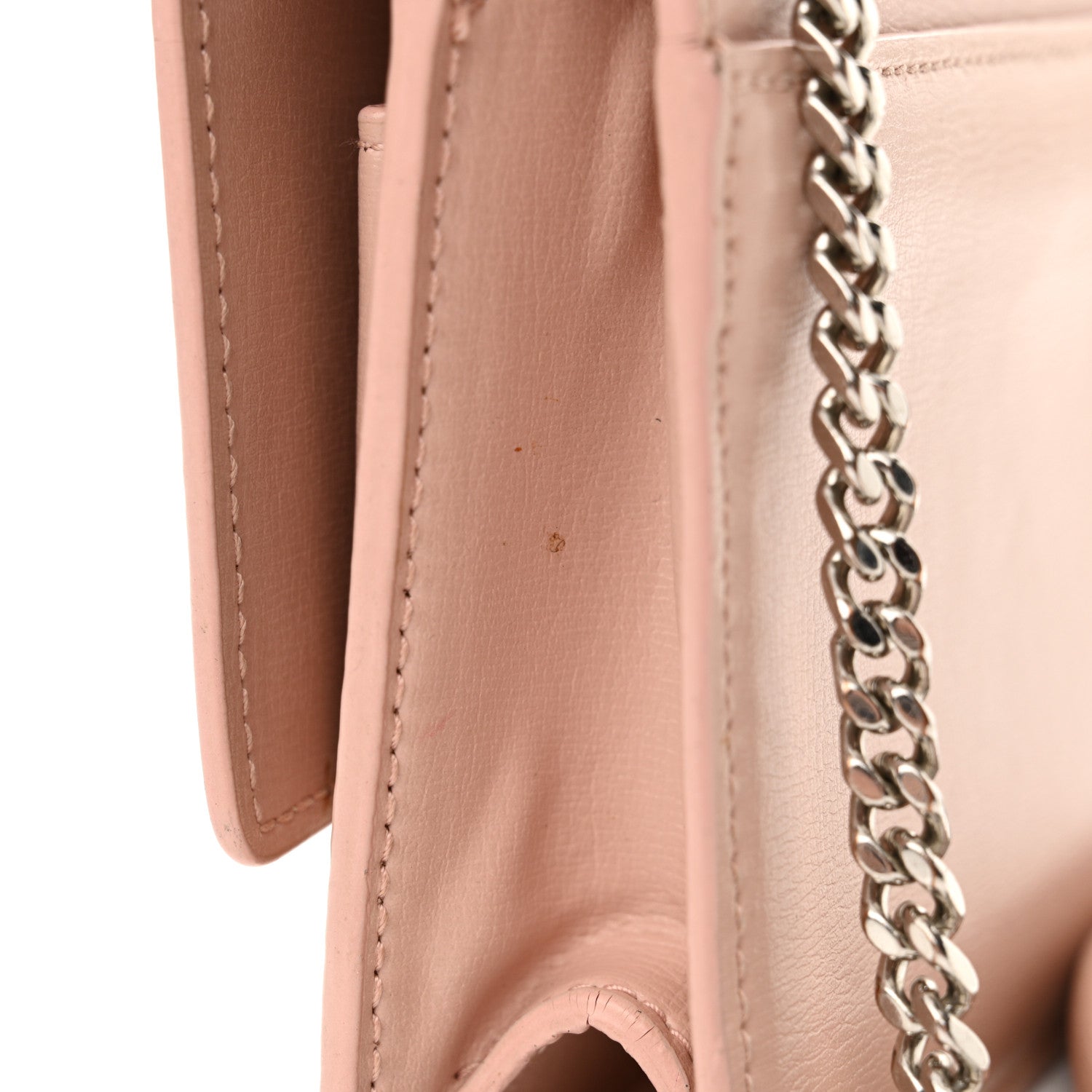 Saint Laurent Calfskin Monogram Sunset Chain Wallet Light Pink 13 of 19