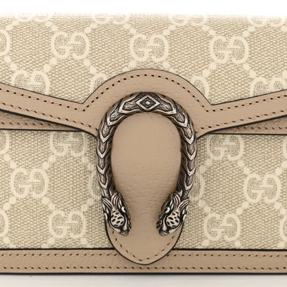 Gucci GG Supreme Monogram Textured Dollar Calfskin Super Mini Dionysus Shoulder Bag Beige Mystic White Oatmeal 8 of 10