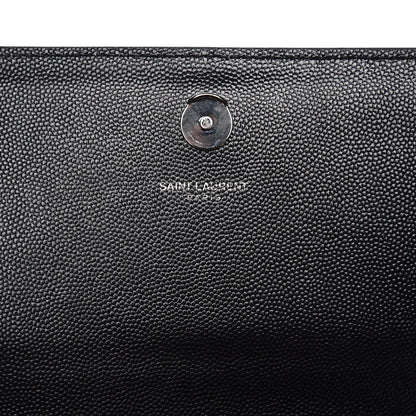 Saint Laurent Grain De Poudre Medium Classic Monogram Kate Satchel Black 7 of 9