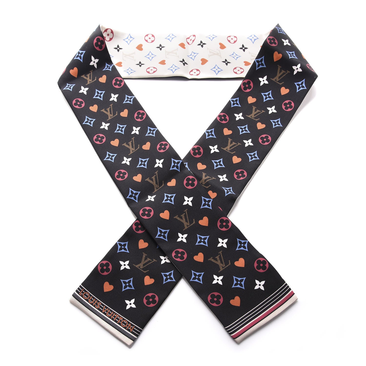 Louis Vuitton Silk Game On Bandeau Black White 1 of 3