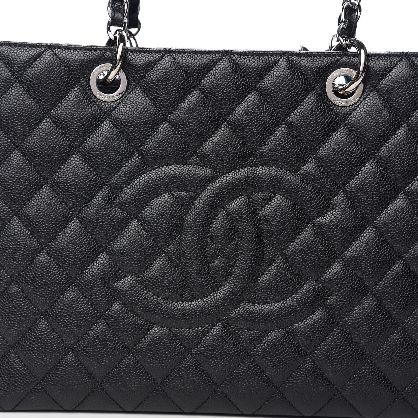Caviar Quilted Grand Shopping Tote GST Black