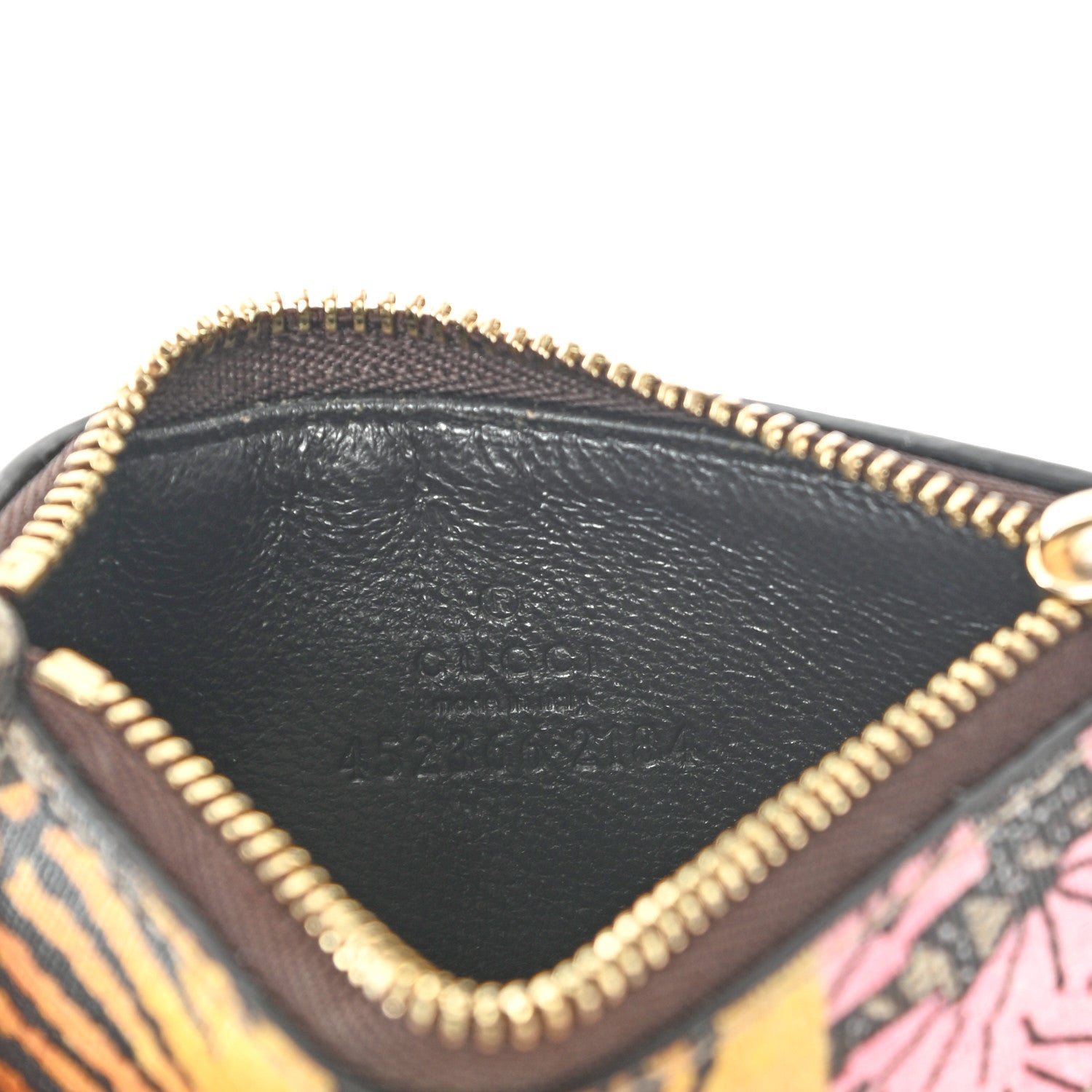 Gucci GG Supreme Monogram Bengal Coin Case Card Holder Beige Crop Pink New Acero 6 of 7