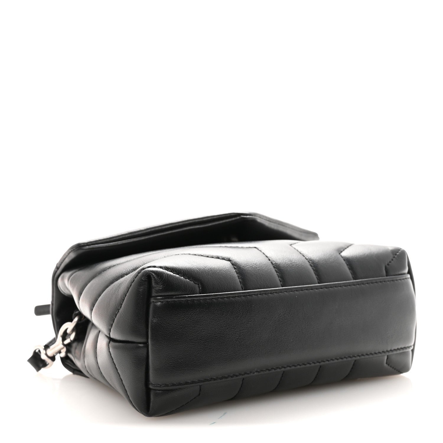 Saint Laurent Calfskin Y Quilted Monogram Toy Loulou Crossbody Bag Black 4 of 9