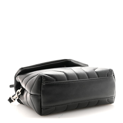 Saint Laurent Calfskin Y Quilted Monogram Toy Loulou Crossbody Bag Black 4 of 9
