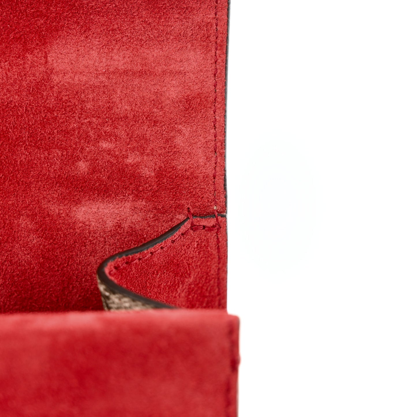 GG Supreme Monogram Suede Crystal Small Dionysus Shoulder Bag Vulcanic Red