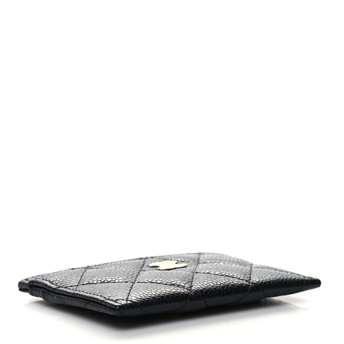 Caviar Quilted Card Holder Black