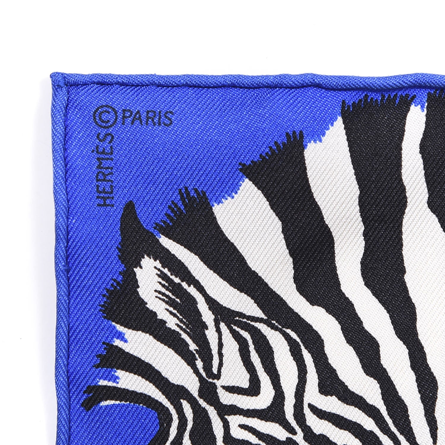 Hermes Silk Carre Zebra Pegasus Nano Scarf 20 Bleu Vif Jaune Blanc 3 of 4